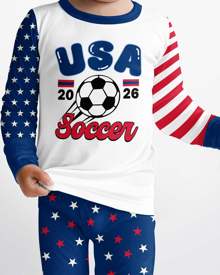 USA Soccer Cup Bamboo Two Piece Long Sleeve Pajama Set