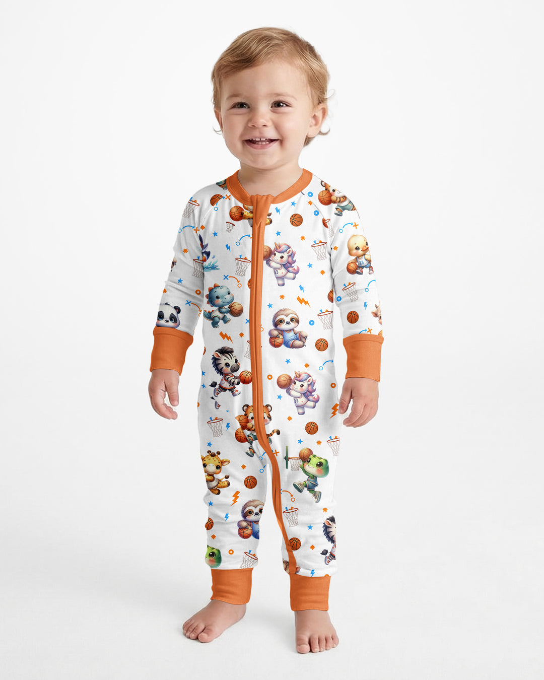 Cartoon Basketball Animals Bamboo Convertible Zippy