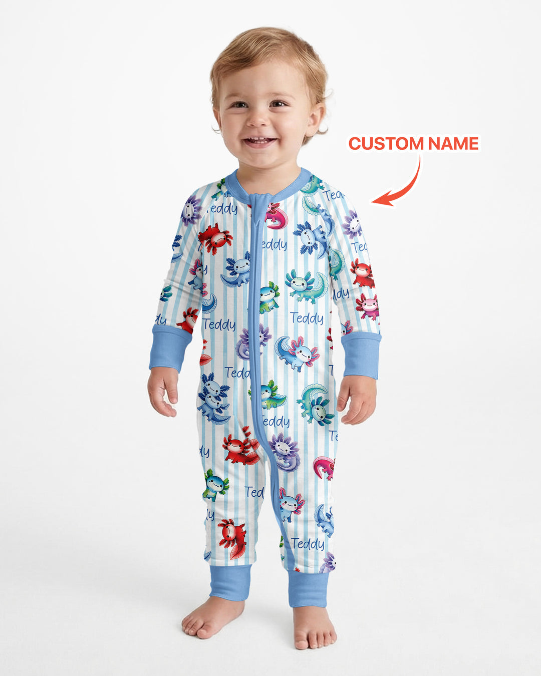Cute Axololt Custom Name Bamboo Convertible Zippy