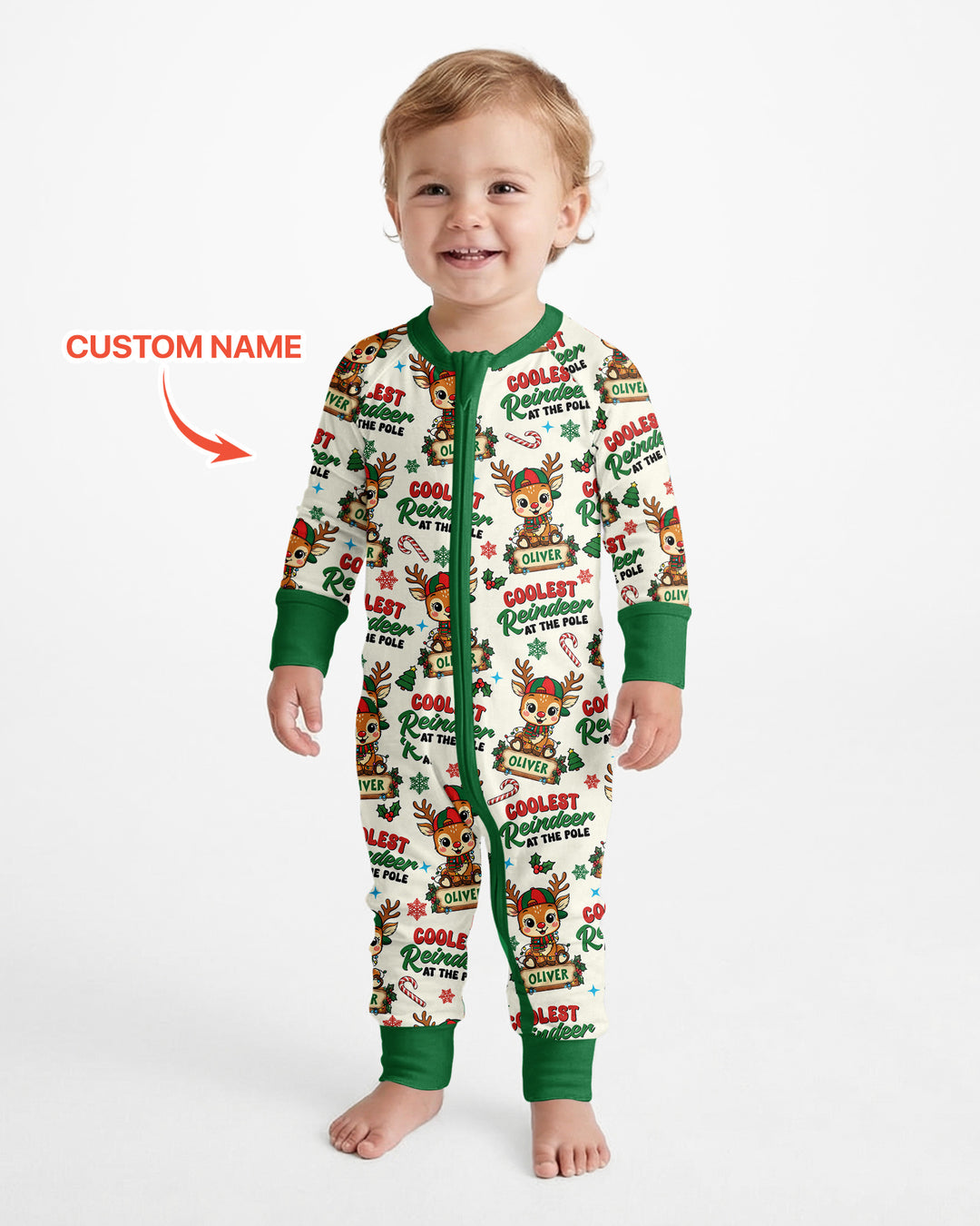 Custom Name Coolest Reindeer At The Pole Bamboo Convertible Zippy