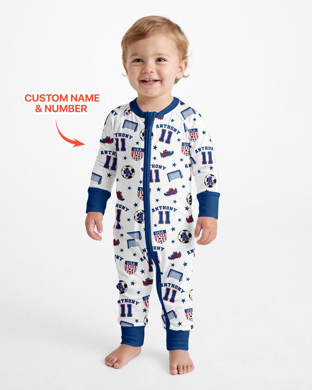 Custom Name Soccer Time Bamboo Convertible Zippy