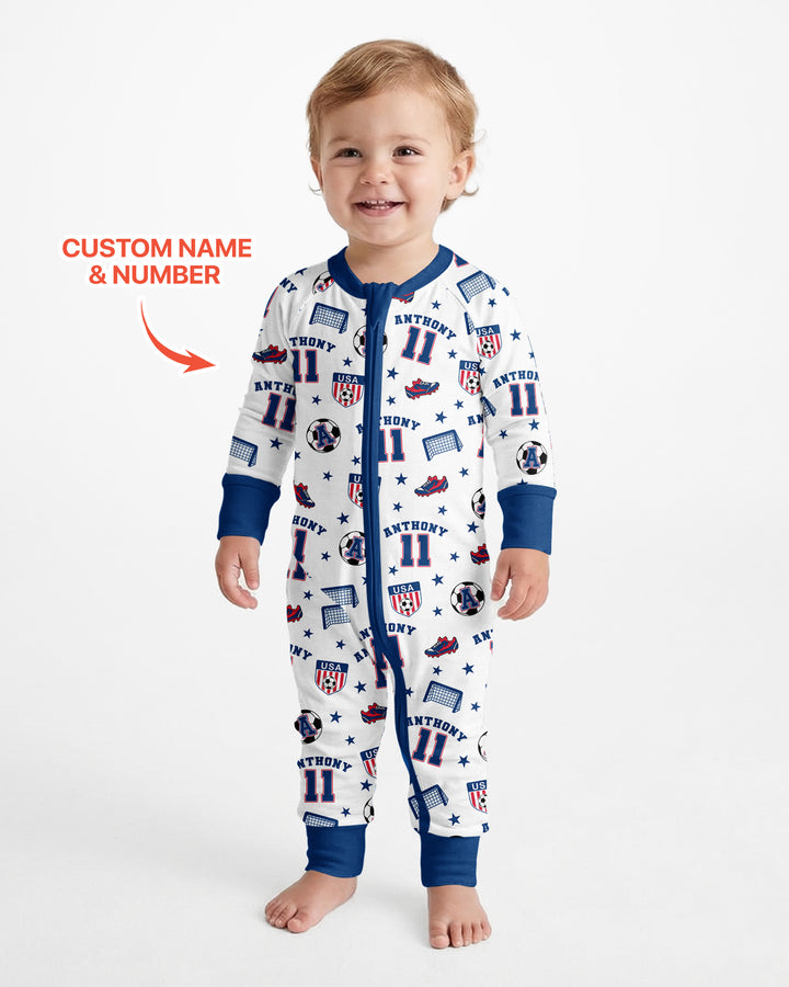 Custom Name Soccer Time Bamboo Convertible Zippy