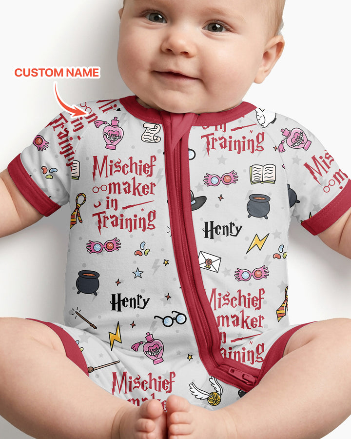 Custom Name Mischief Maker In Training Bamboo Shorty Zippy