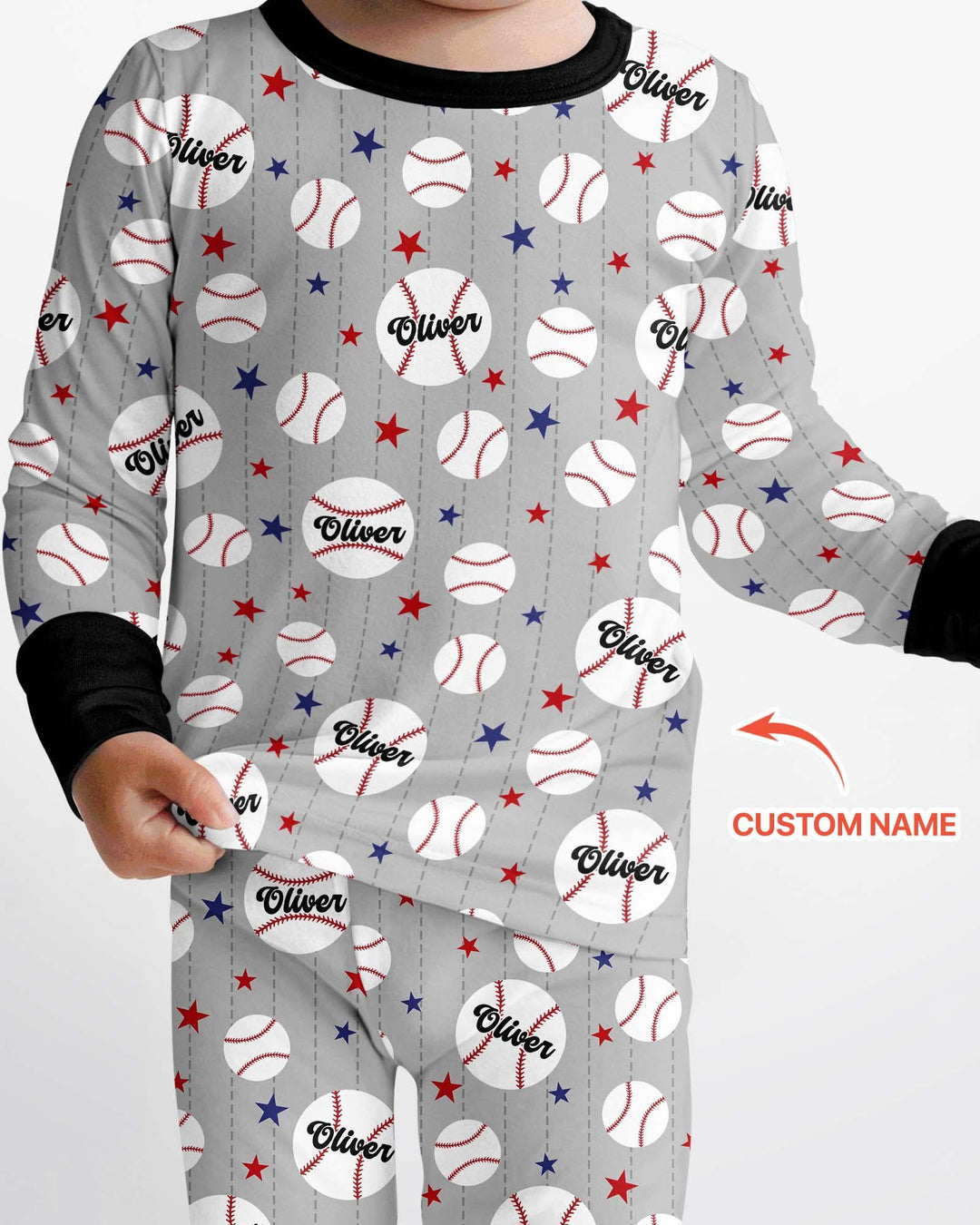 Custom Name Rookie of The Year Matching Bamboo Two Piece Long Sleeve Pajama Set