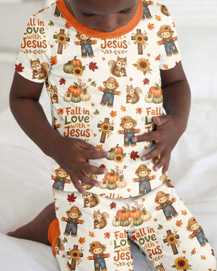 Fall For Jesus Bamboo Two Piece Short Sleeve Pajama Set