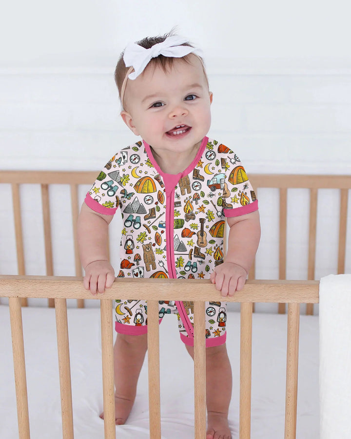 Funny Camper Family Matching Bamboo Shorty Zippy