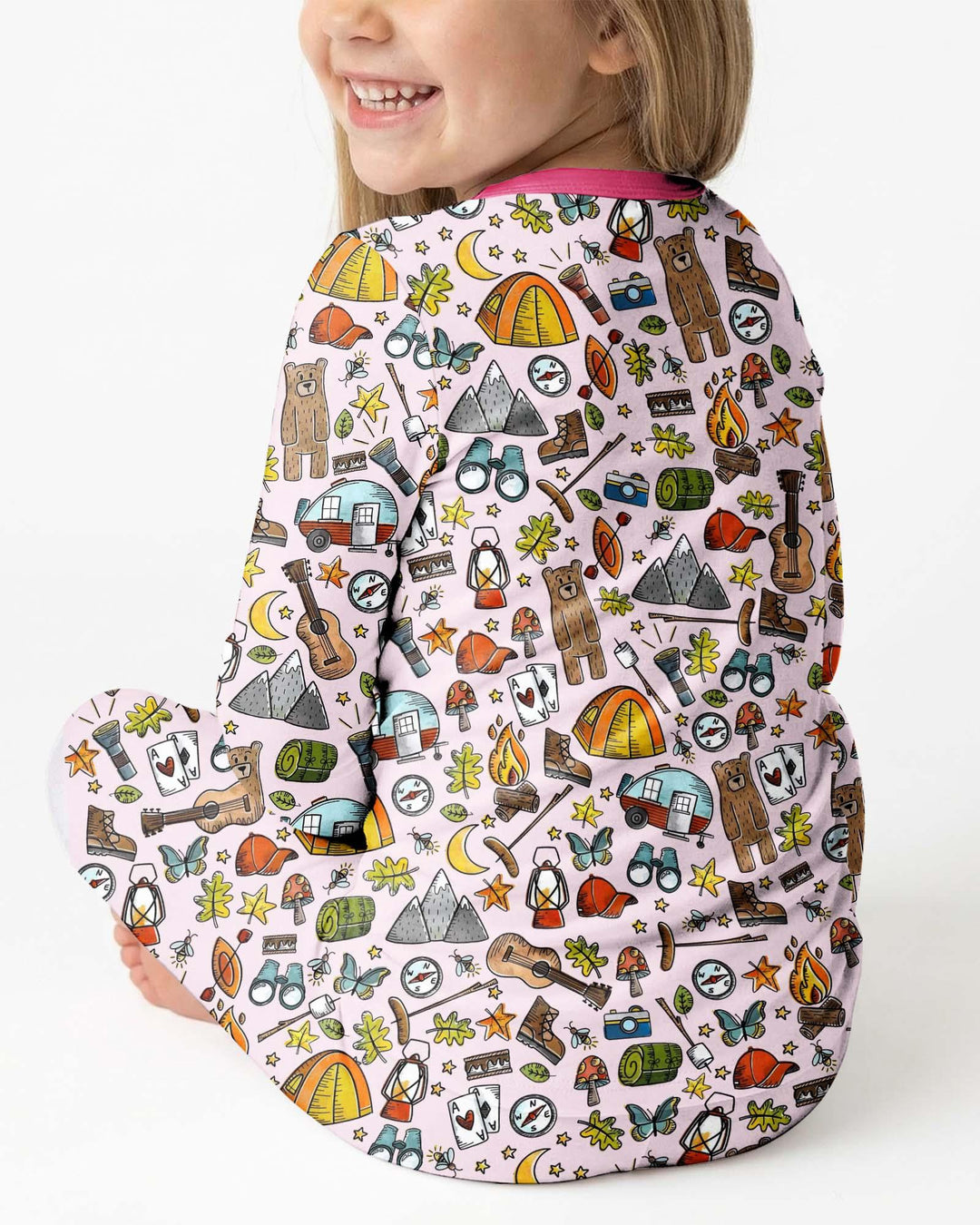 Funny Camper Family Matching Bamboo Two Piece Long Sleeve Pajama Set