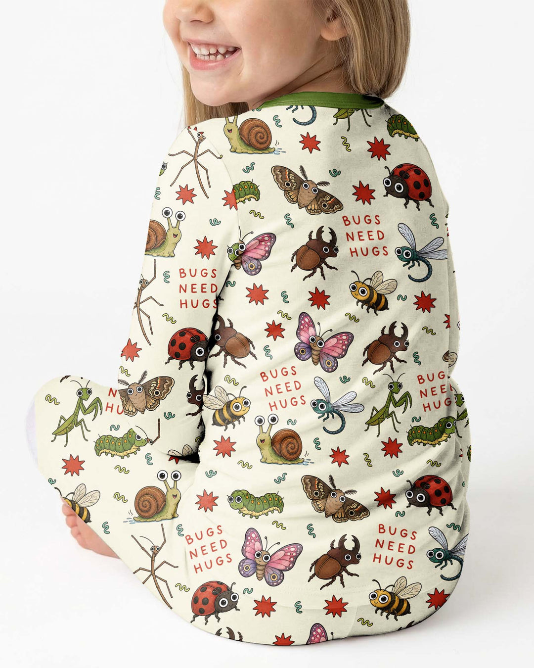 Bugs Need Hug Bamboo Two Piece Long Sleeve Pajama Set