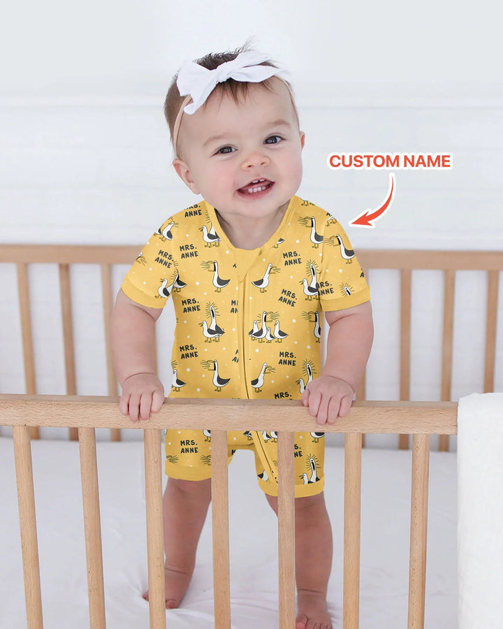 Custom Funny Seagulls Teacher Bamboo Shorty Zippy