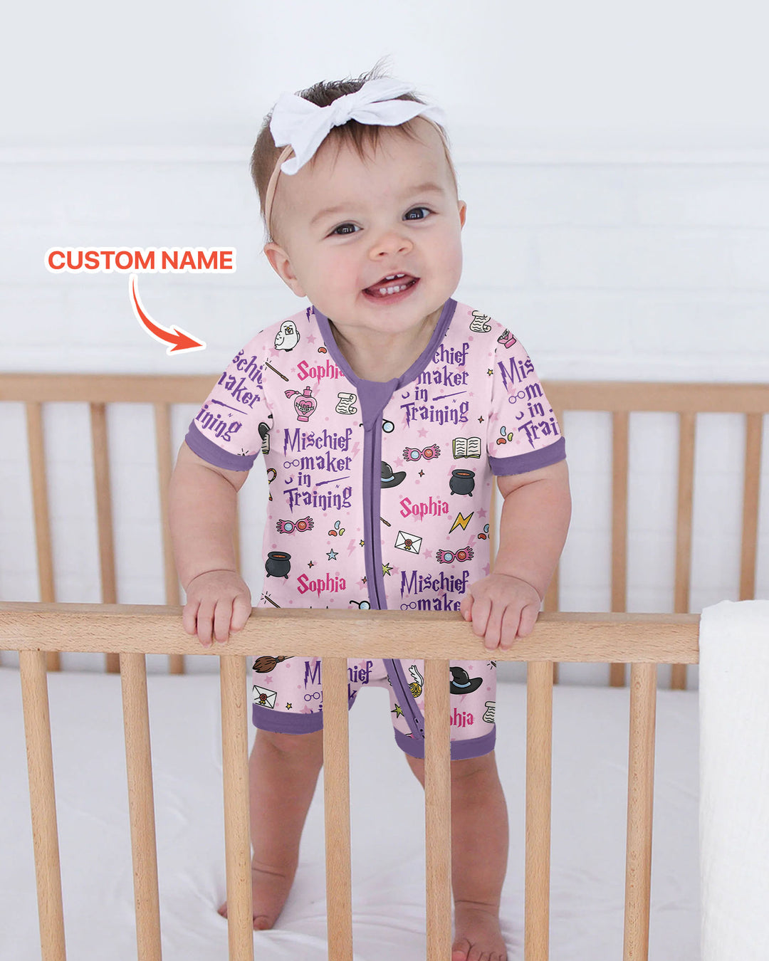 Custom Name Mischief Maker In Training Bamboo Shorty Zippy