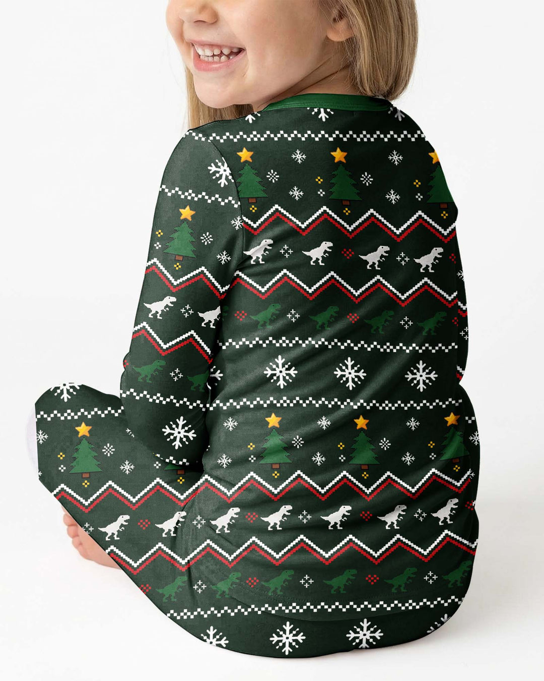 Look I'm Tree-Rex Ugly Christmas Bamboo Two Piece Long Sleeve Pajama Set