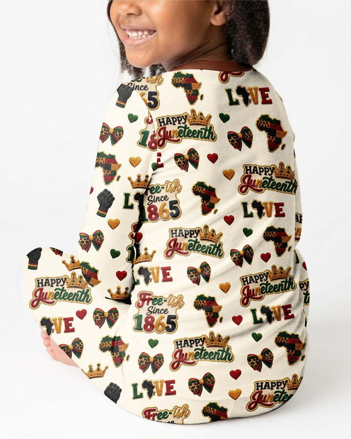 Juneteenth Free-ish Since 1865 Bamboo Two Piece Long Sleeve Pajama Set