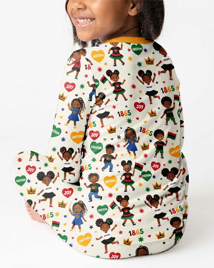Celebrate Juneteenth Freedom Bamboo Two Piece Long Sleeve Pajama Set