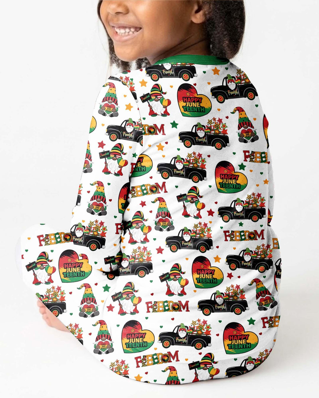 Gnome Happy Juneteenth Bamboo Two Piece Long Sleeve Pajama Set