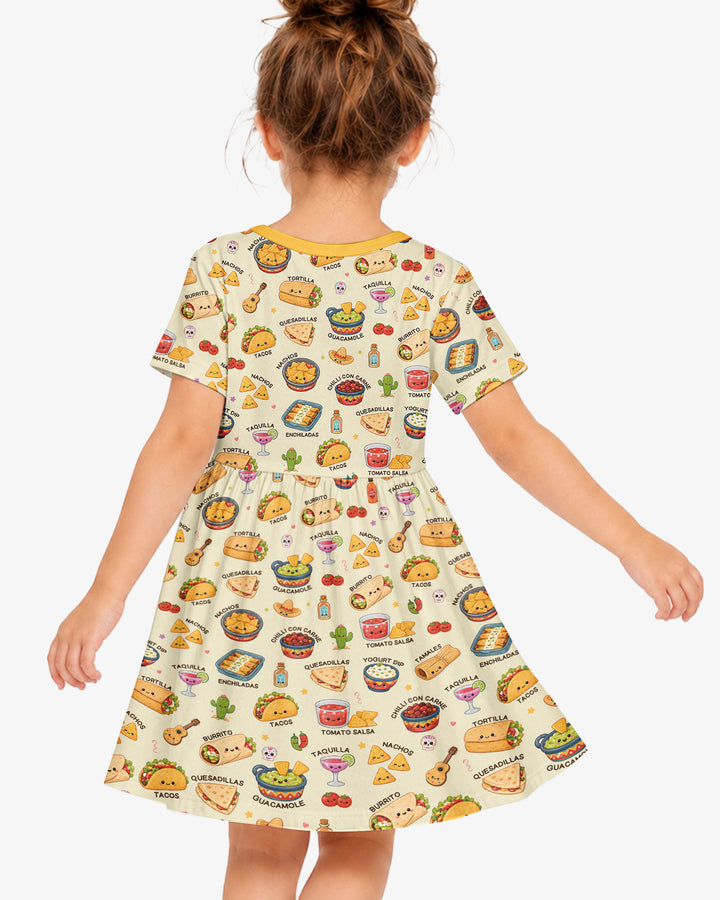 Kawaii Mexican Food Bamboo Twirl Dress
