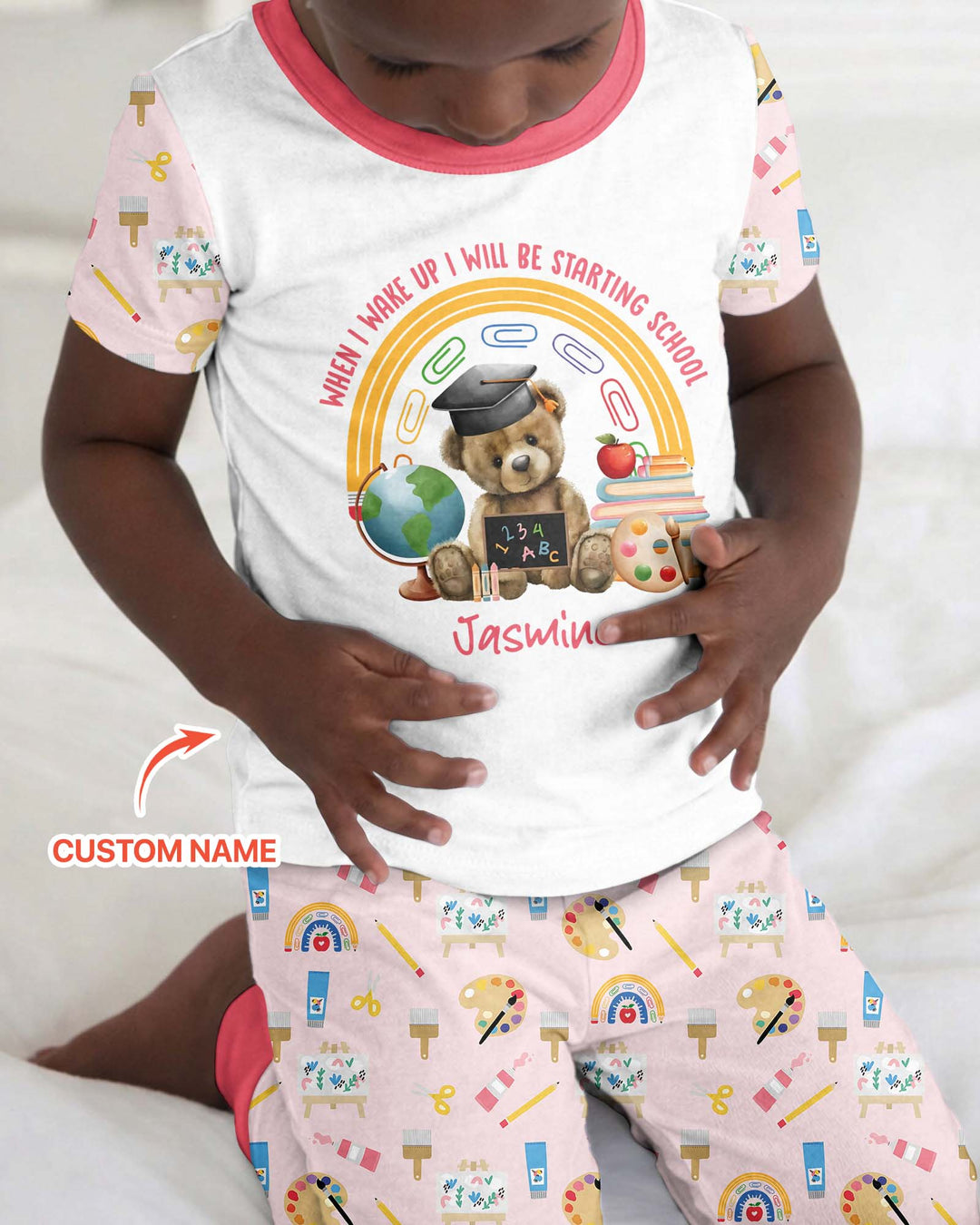 CUSTOM Template Bamboo Two Piece Short Sleeve Pyjamas Set