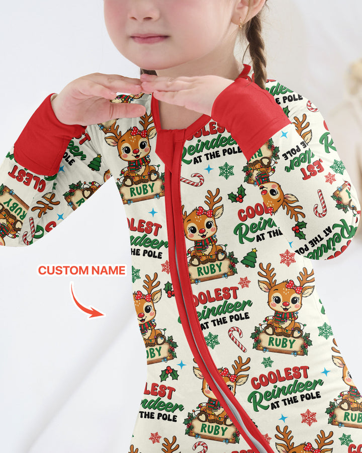 Custom Name Coolest Reindeer At The Pole Bamboo Convertible Zippy