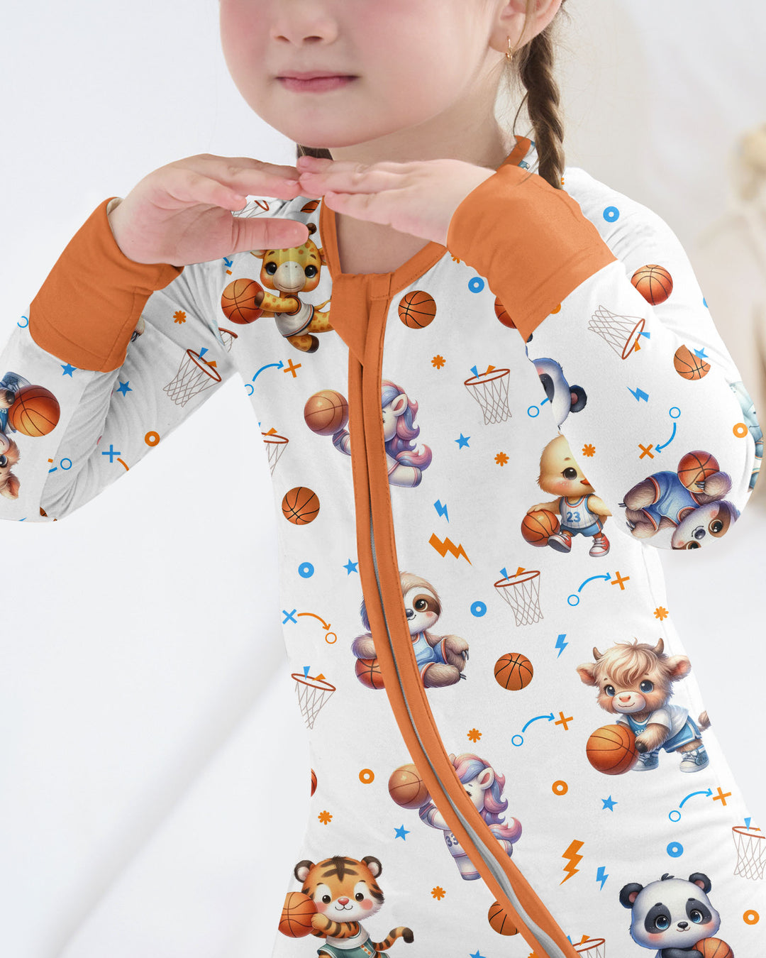 Cartoon Basketball Animals Bamboo Convertible Zippy