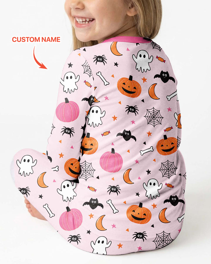 Custom Name Mommy's Lil' Boo Bamboo Two Piece Long Sleeve Pajama Set