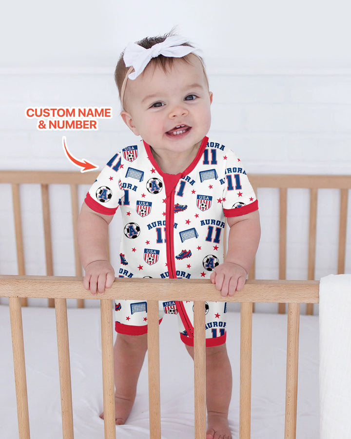 Custom Name Soccer Time Bamboo Shorty Zippy