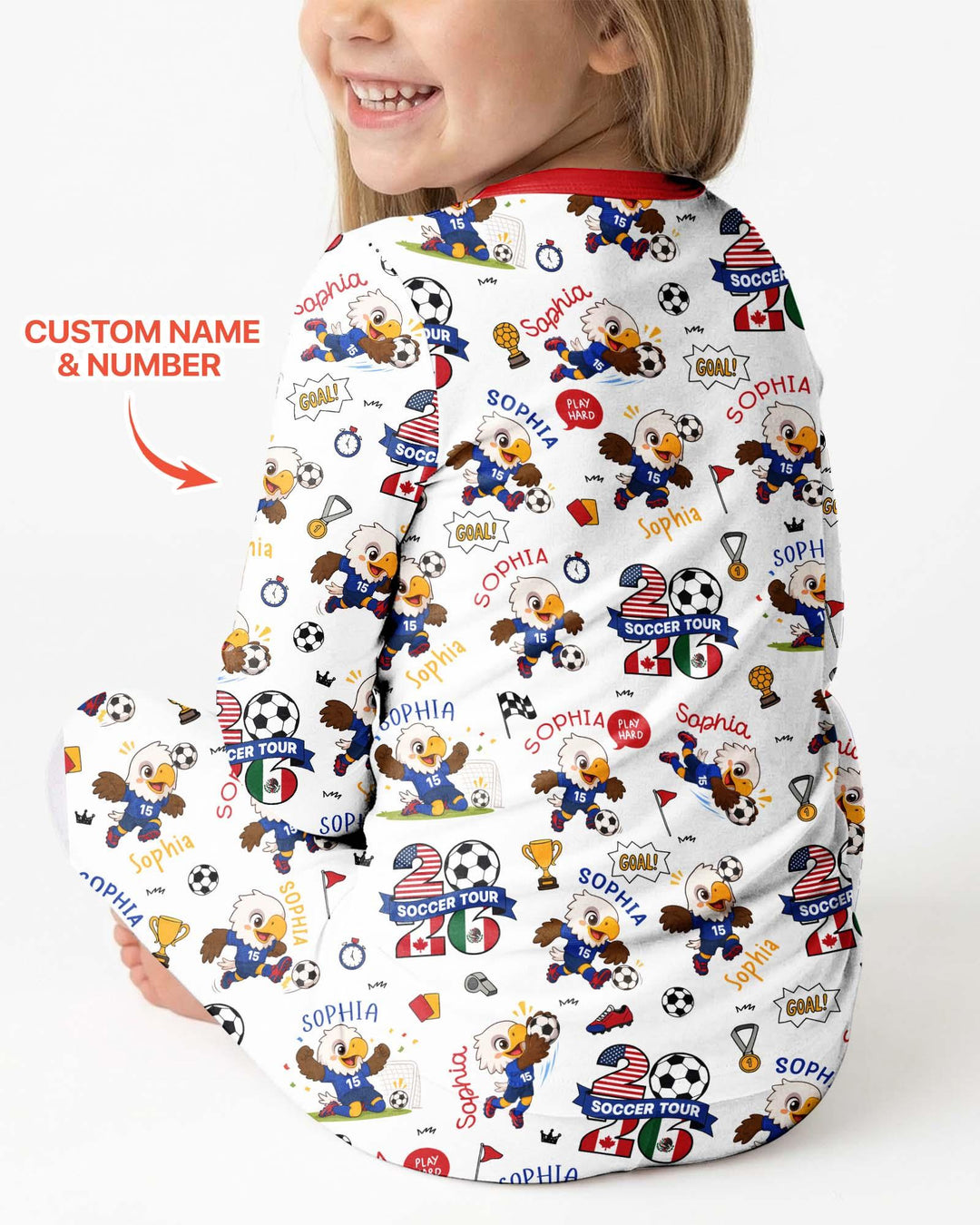 USA We Are Champions Soccer Tour 2026 Bamboo Two Piece Long Sleeve Pajama Set