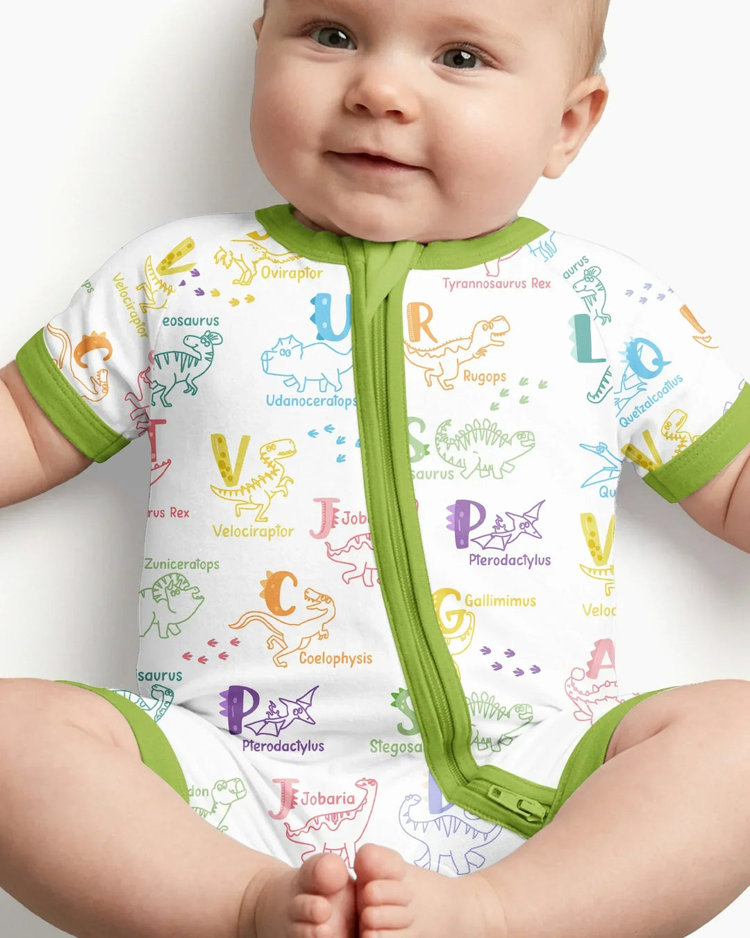 Dino Alphabet ABC Bamboo Shorty Zippy