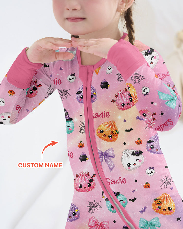 Custom Name Spooky Dumpling Bamboo Convertible Zippy