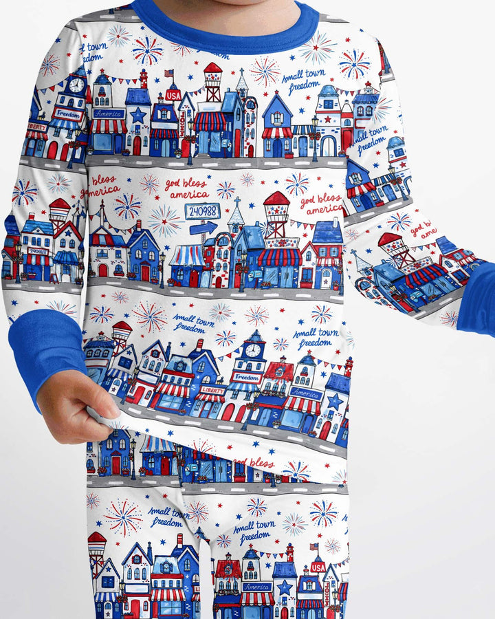 Small Town Freedom USA Bamboo Two Piece Long Sleeve Pajama Set