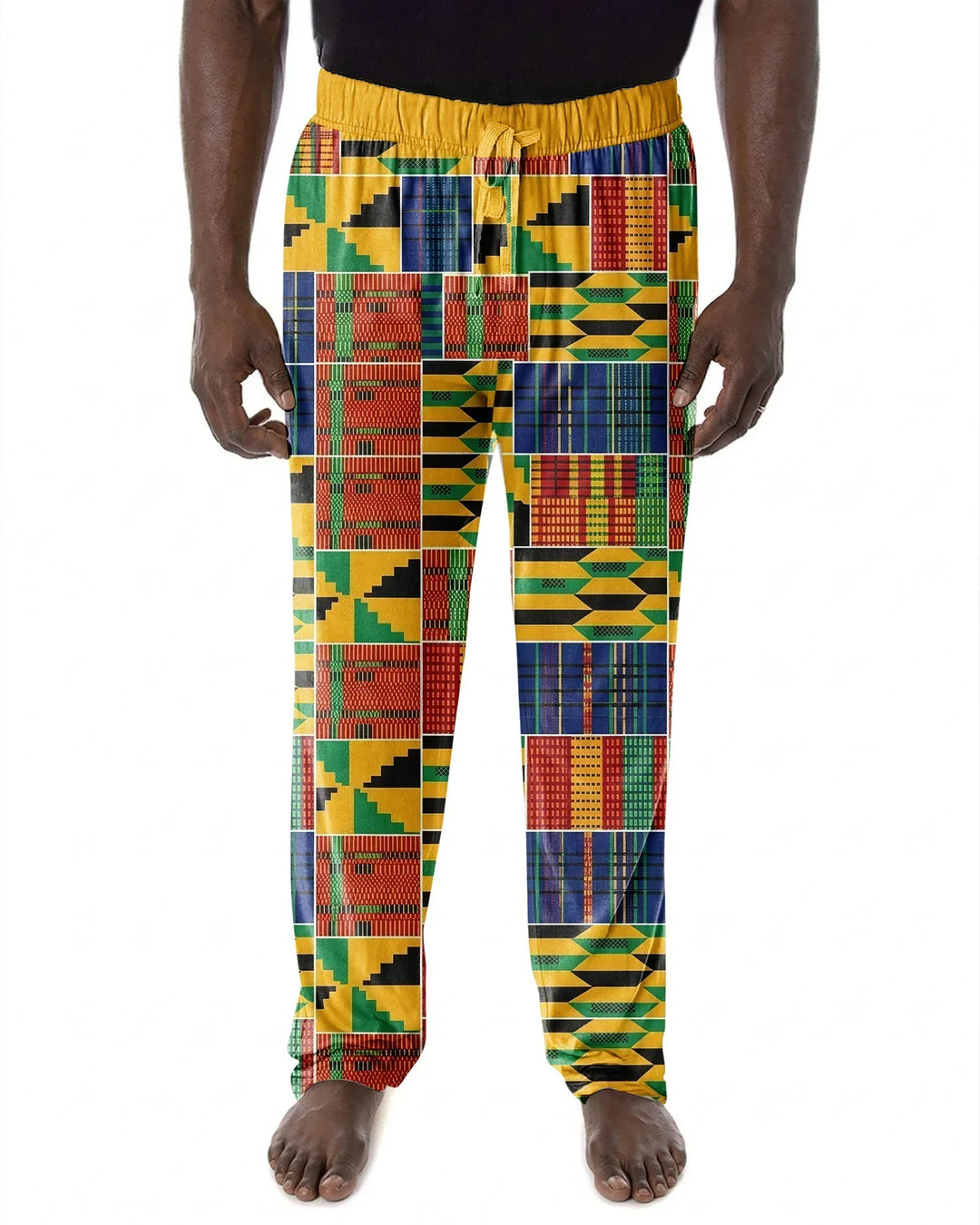 Black Dad Graffiti Kente Bamboo Men's Pajama Set