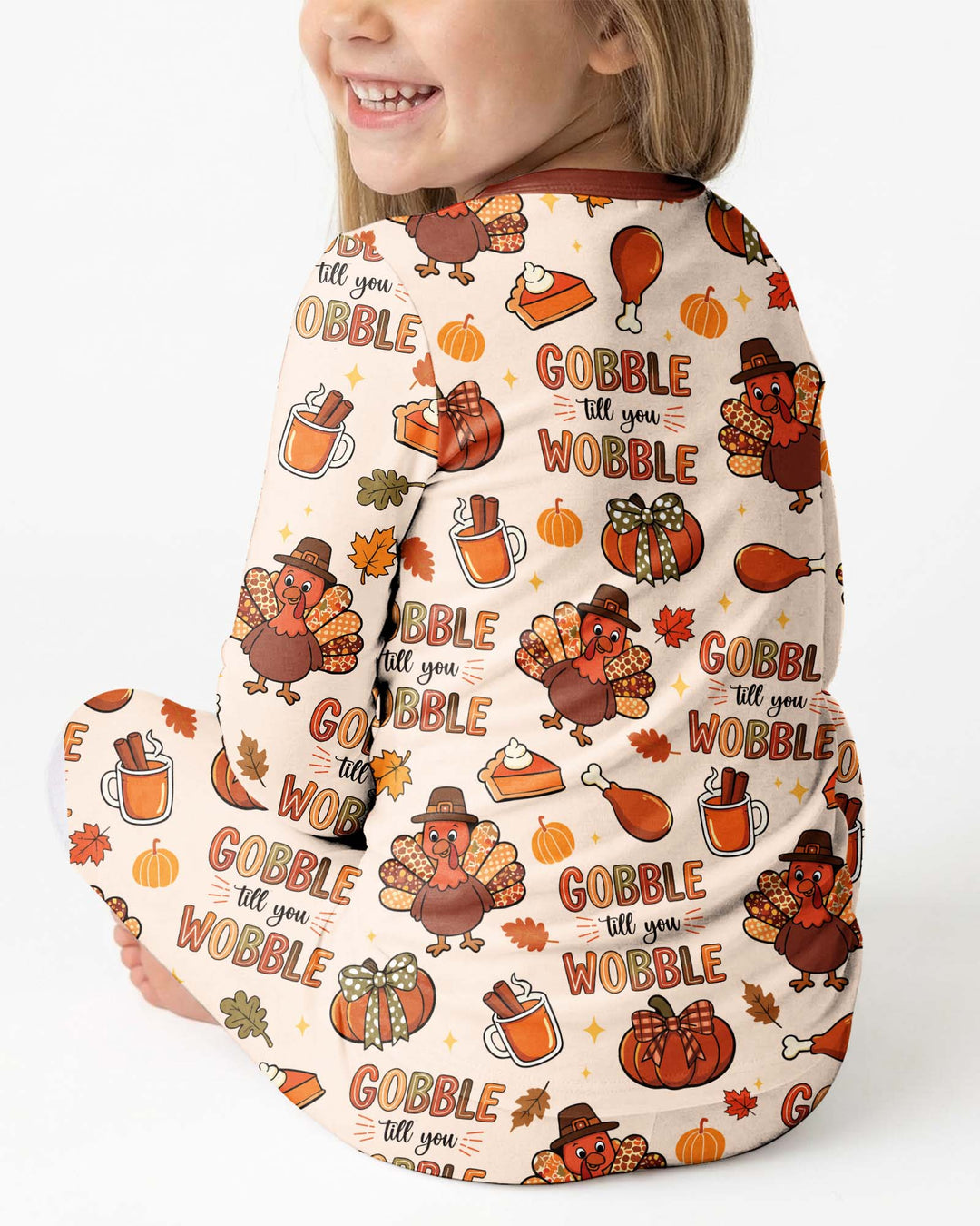 Gobble Gobble Till You Wobble Bamboo Two Piece Long Sleeve Pajama Set