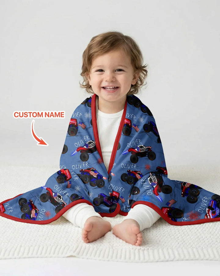 All American Thunder Custom Name Bamboo Blanket