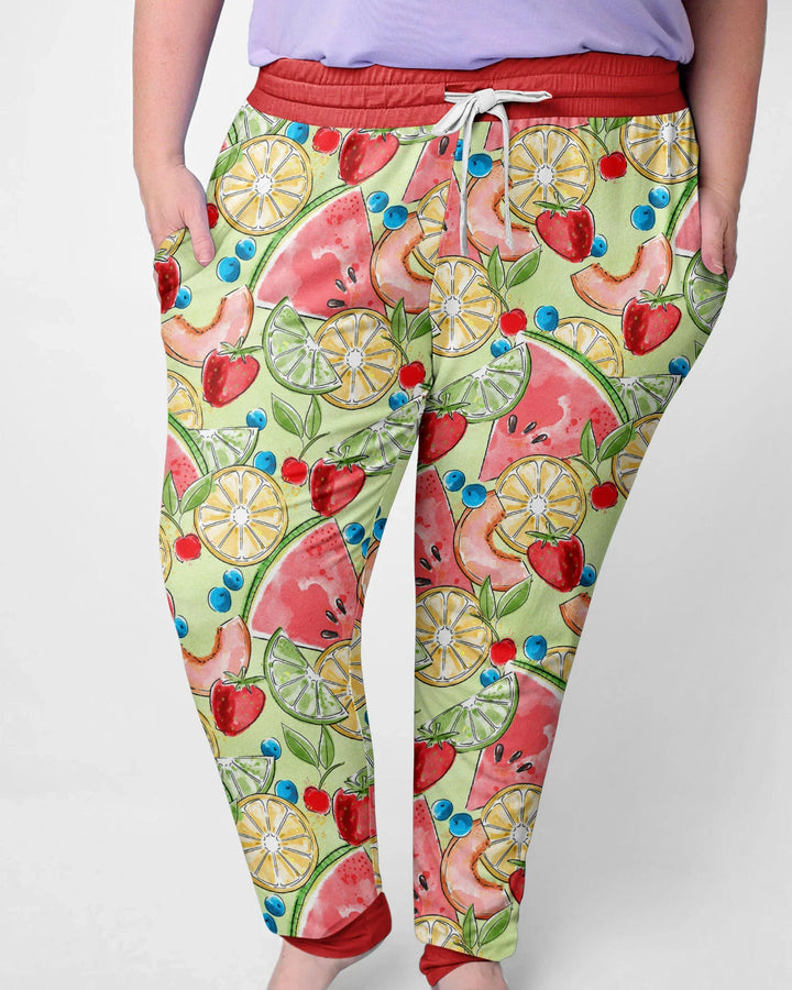 Sweet Summer Fruits Family Matching Bamboo Women Pajama Set