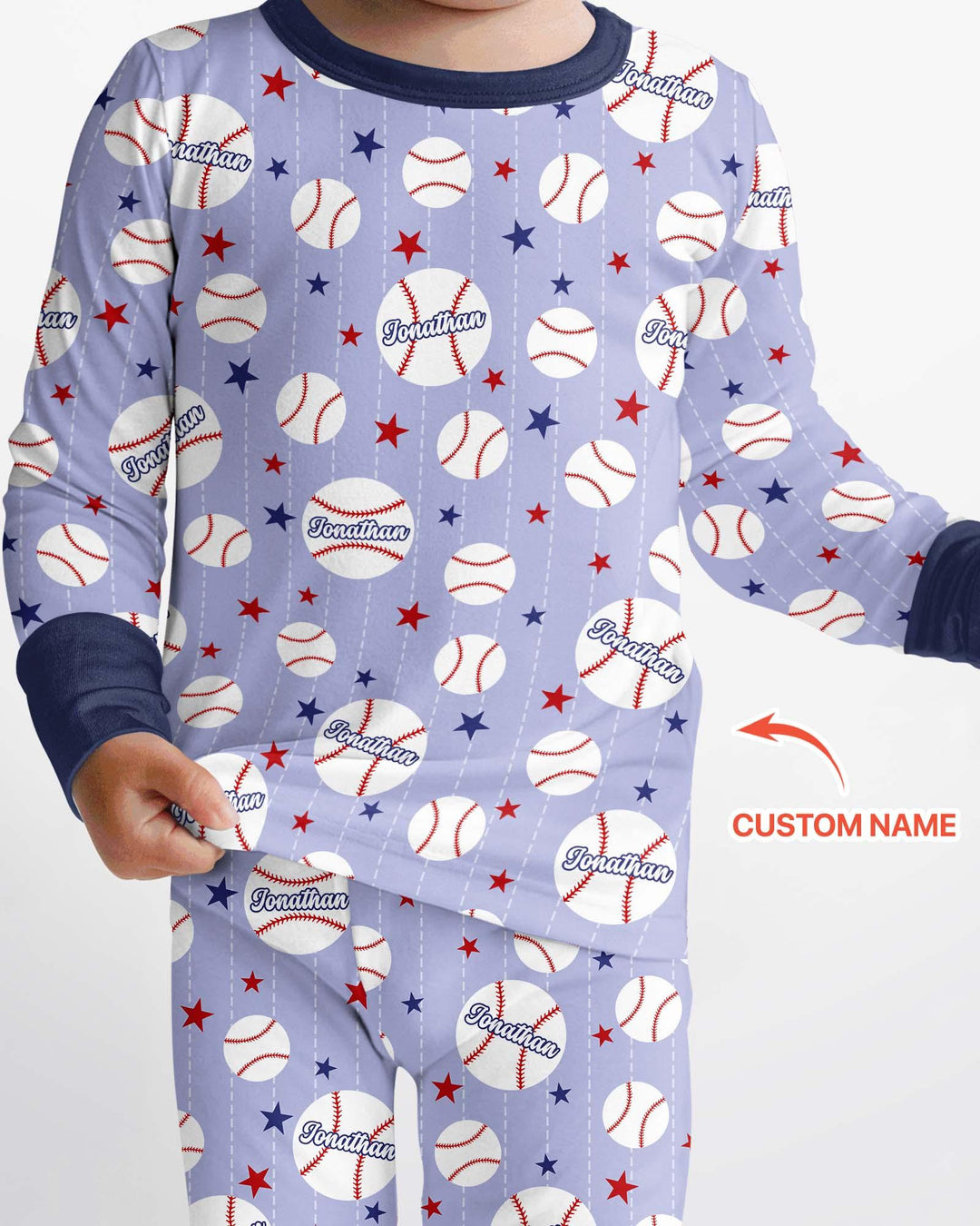 Custom Name Rookie of The Year Matching Bamboo Two Piece Long Sleeve Pajama Set