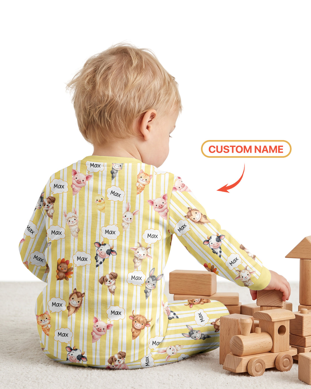 New Kid in Town Custom Name Bamboo Two Piece Long Sleeve Pajama Set