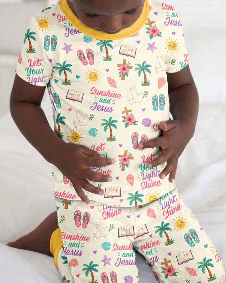 Sunshine and Jesus Summer VBS Bamboo Two Piece Short Sleeve Pajama Set