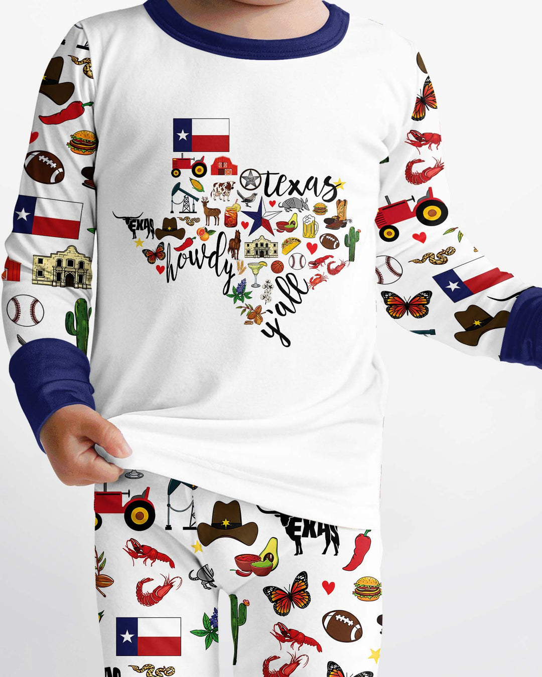 Texas Map Bamboo Two Piece Long Sleeve Pajama Set