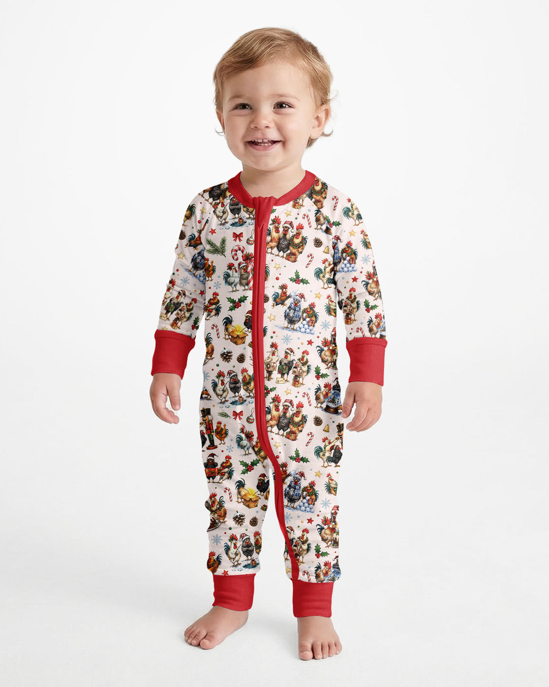 Funny Roosters On Christmas Bamboo Convertible Zippy