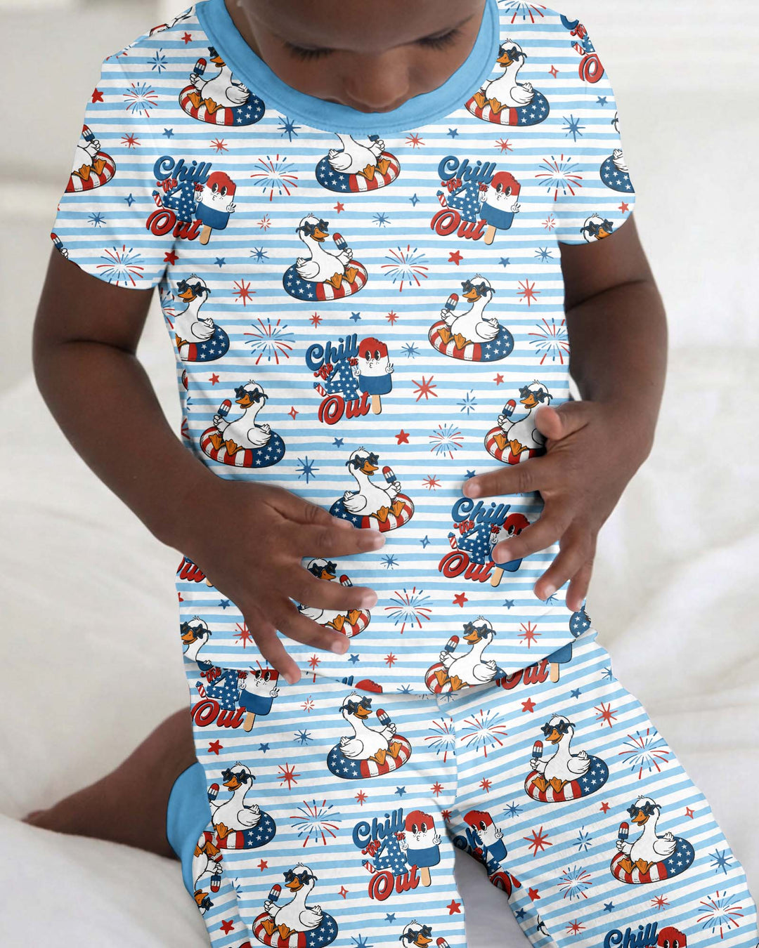 Chill the Fourth Out Bamboo Two Piece Short Sleeve Pajama Set