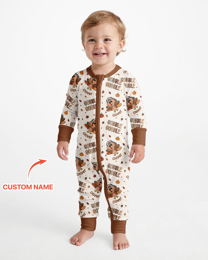 Custom Name Gobble Gobble Bamboo Convertible Zippy