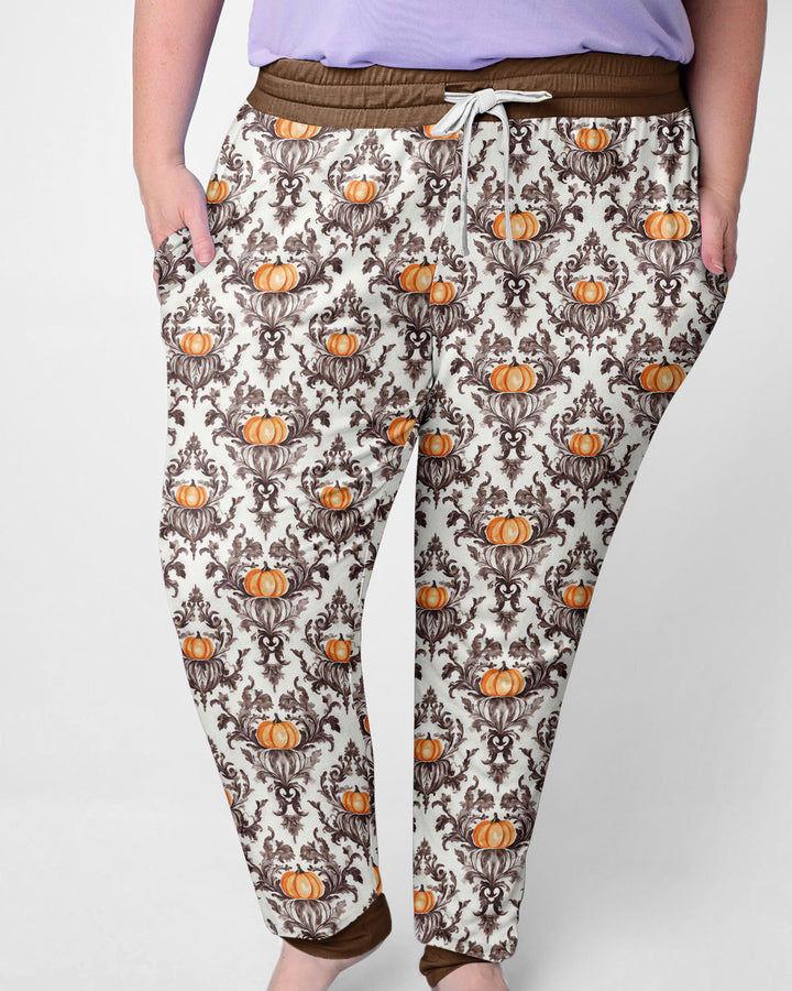 Pumpkin Toile Family Matching Bamboo Women Pajama Set