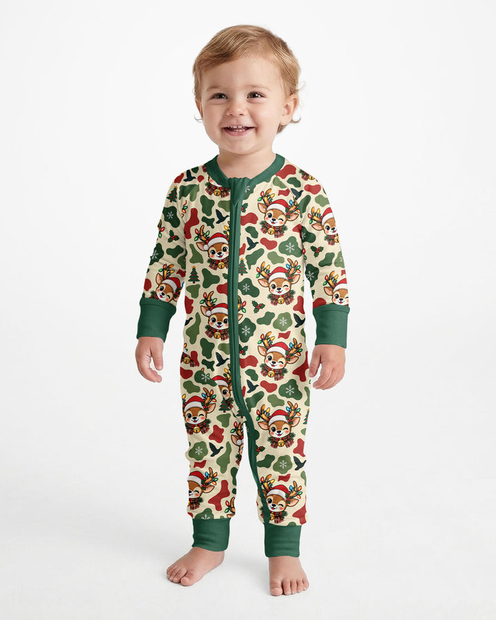 Christmas Deer Hunting Camo Bamboo Convertible Zippy