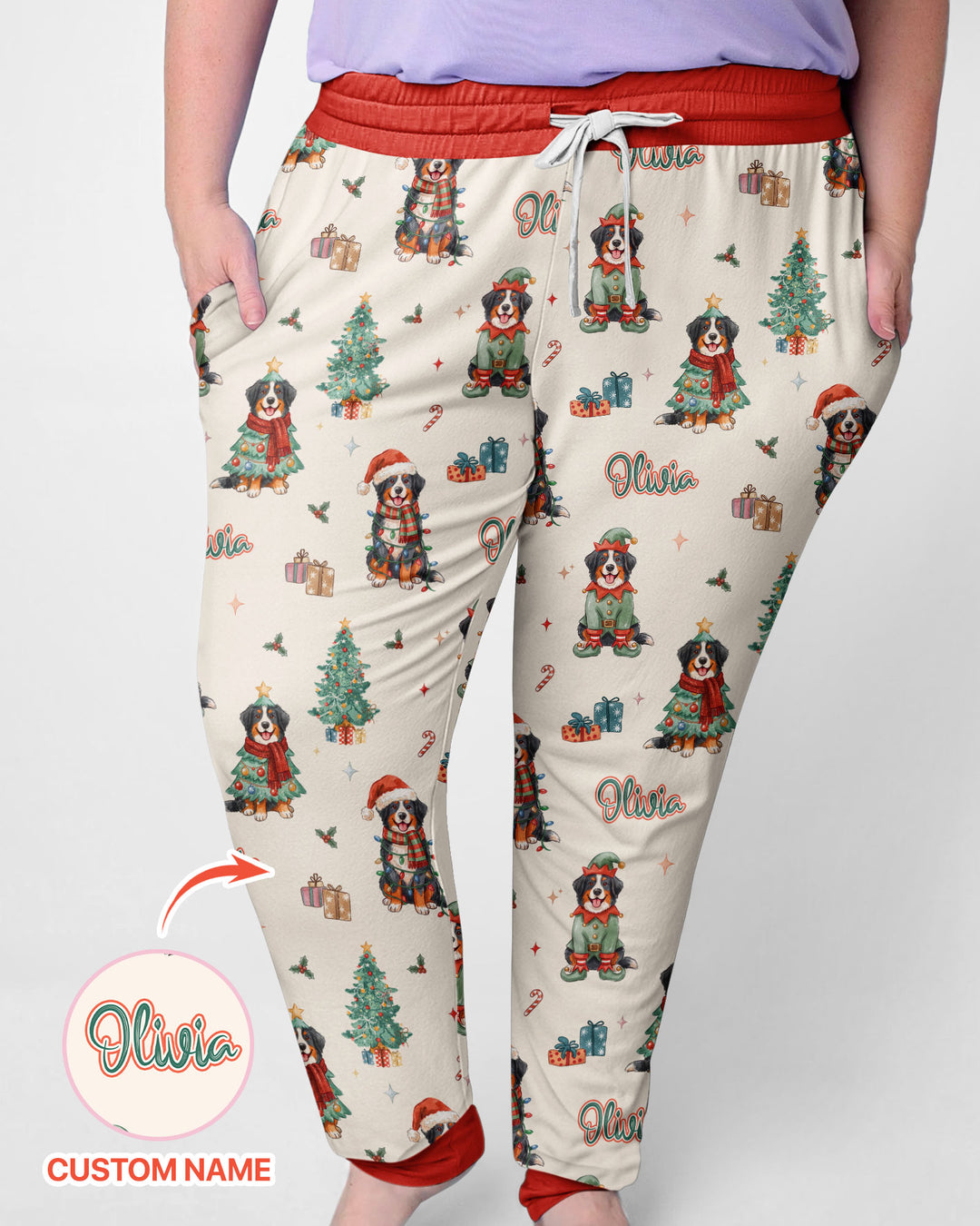 Christmas Bernese Mountain Dog Family Matching Bamboo Women Pajama Set