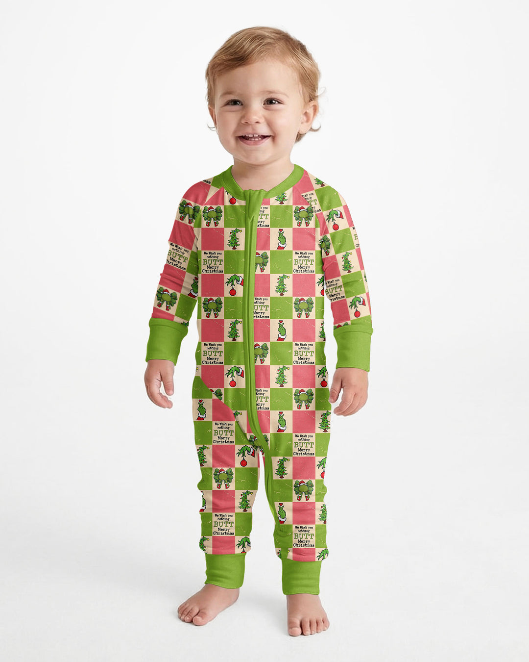 Nothing Butt Merry Christmas Checkerboard Bamboo Convertible Zippy