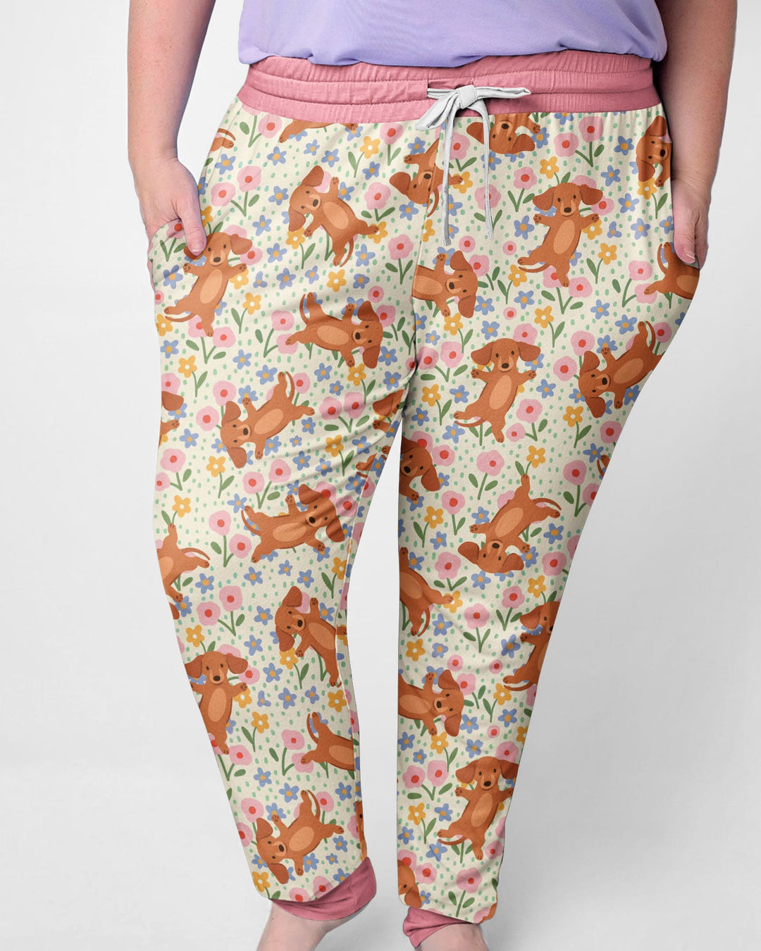 Dachshund Blooms Family Matching Bamboo Women Pajama Set