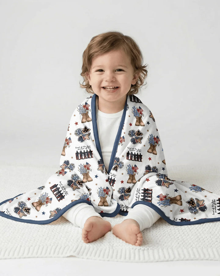 Honor the Brave Family Matching Bamboo Blanket