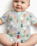 Enchanted Happy Kitty Family Matching Bamboo Shorty Zippy