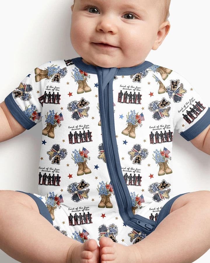 Honor the Brave Family Matching Bamboo Shorty Zippy