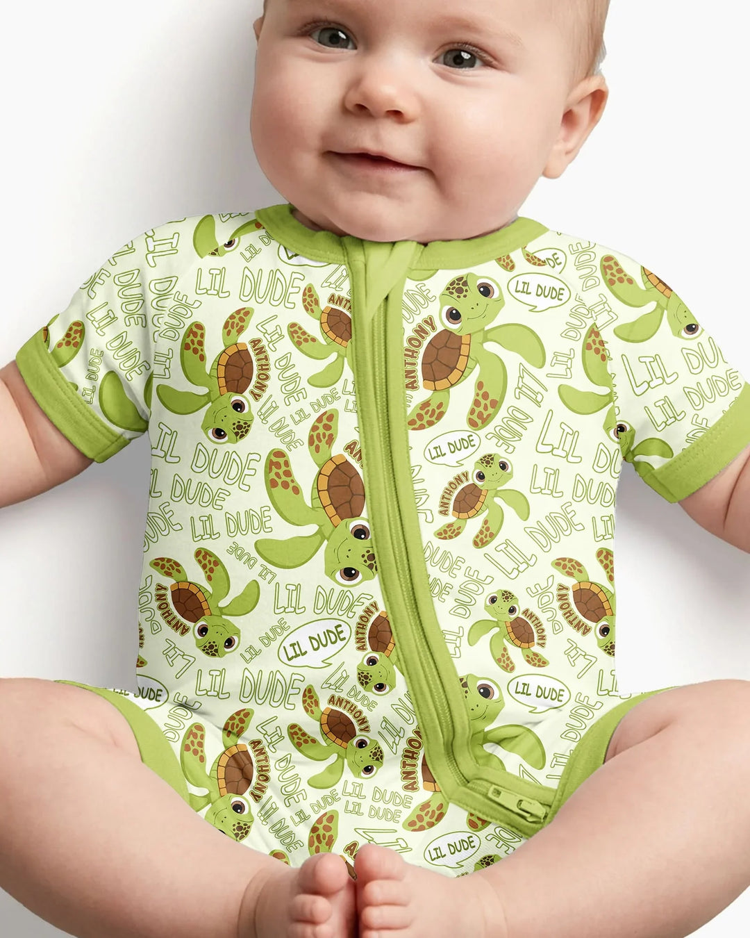 Custom Name Version Father and Son Turtle Bamboo Shorty Zippy