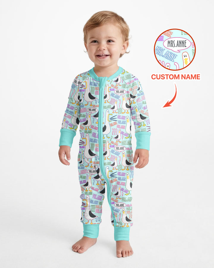 Teacher Teacher Teacher Funny Seagull Bamboo Convertible Zippy