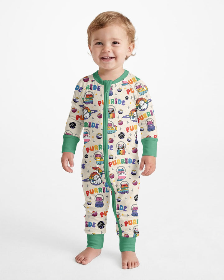 Rainbow Space Cats Family Matching Bamboo Convertible Zippy
